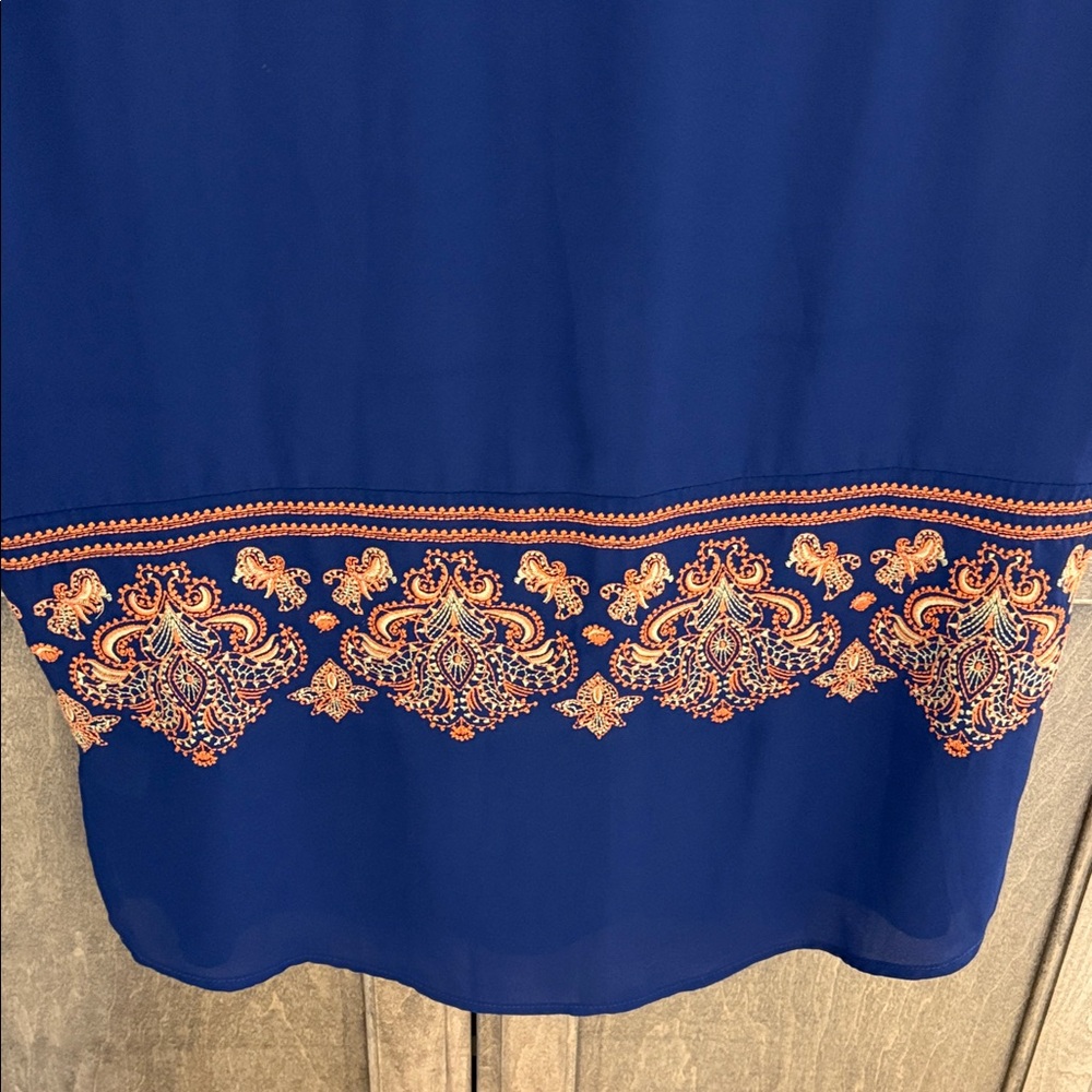 THML Deep Blue Embroidered Top - Picture 10 of 14